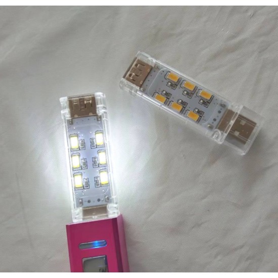 USB MINI LED NIGHT LIGHT - 12 LED DOUBLE SIDED - WHITE