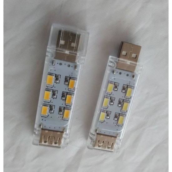 USB MINI LED NIGHT LIGHT - 12 LED DOUBLE SIDED - WARM WHITE