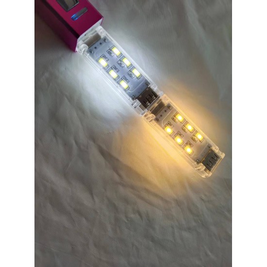 USB MINI LED NIGHT LIGHT - 12 LED DOUBLE SIDED - WHITE