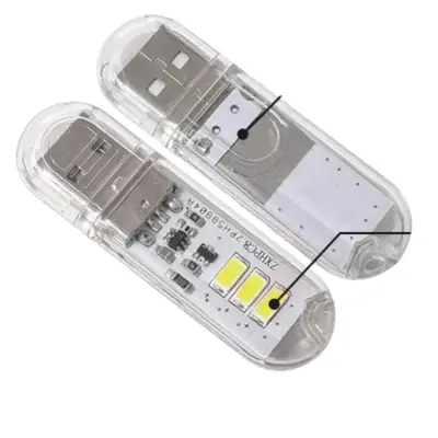 LED USB NIGHT LIGHT WITH SWITCH 3 LED WARM WHITE