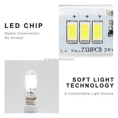 LED USB NIGHT LIGHT WITH SWITCH 3 LED WARM WHITE