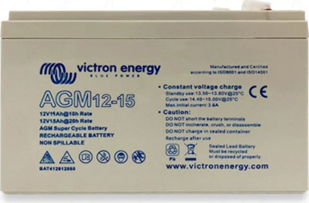 ΜΠΑΤΑΡΙΑ AGM VICTRON SUPER CYCLE (Faston 6.3x0.8mm) 12V 15Ah/C20