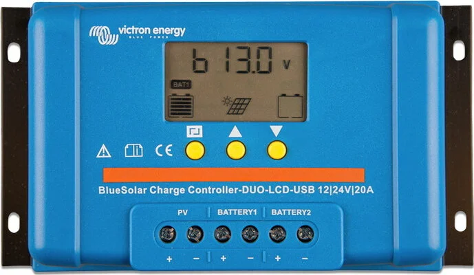 ΡΥΘΜΙΣΤΗΣ ΦΟΡΤΙΣΗΣ VICTRON PWM BLUESOLAR LCD&USB DUO 12/24V-20A (20A, 12/24V, ΓΙΑ 2 ΜΠΑΤΑΡΙΕΣ)