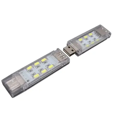 USB MINI LED NIGHT LIGHT - 12 LED DOUBLE SIDED - WHITE