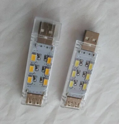 USB MINI LED NIGHT LIGHT - 12 LED DOUBLE SIDED - WHITE