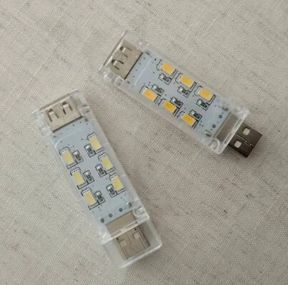 USB MINI LED NIGHT LIGHT - 12 LED DOUBLE SIDED - WHITE