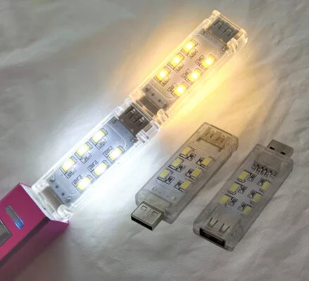 USB MINI LED NIGHT LIGHT - 12 LED DOUBLE SIDED - WHITE