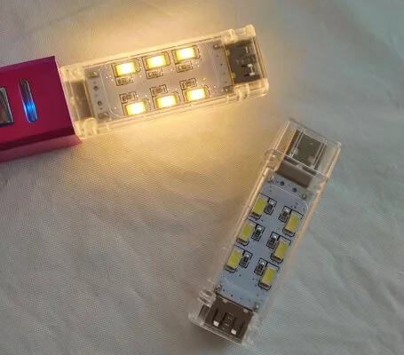 USB MINI LED NIGHT LIGHT - 12 LED DOUBLE SIDED - WHITE
